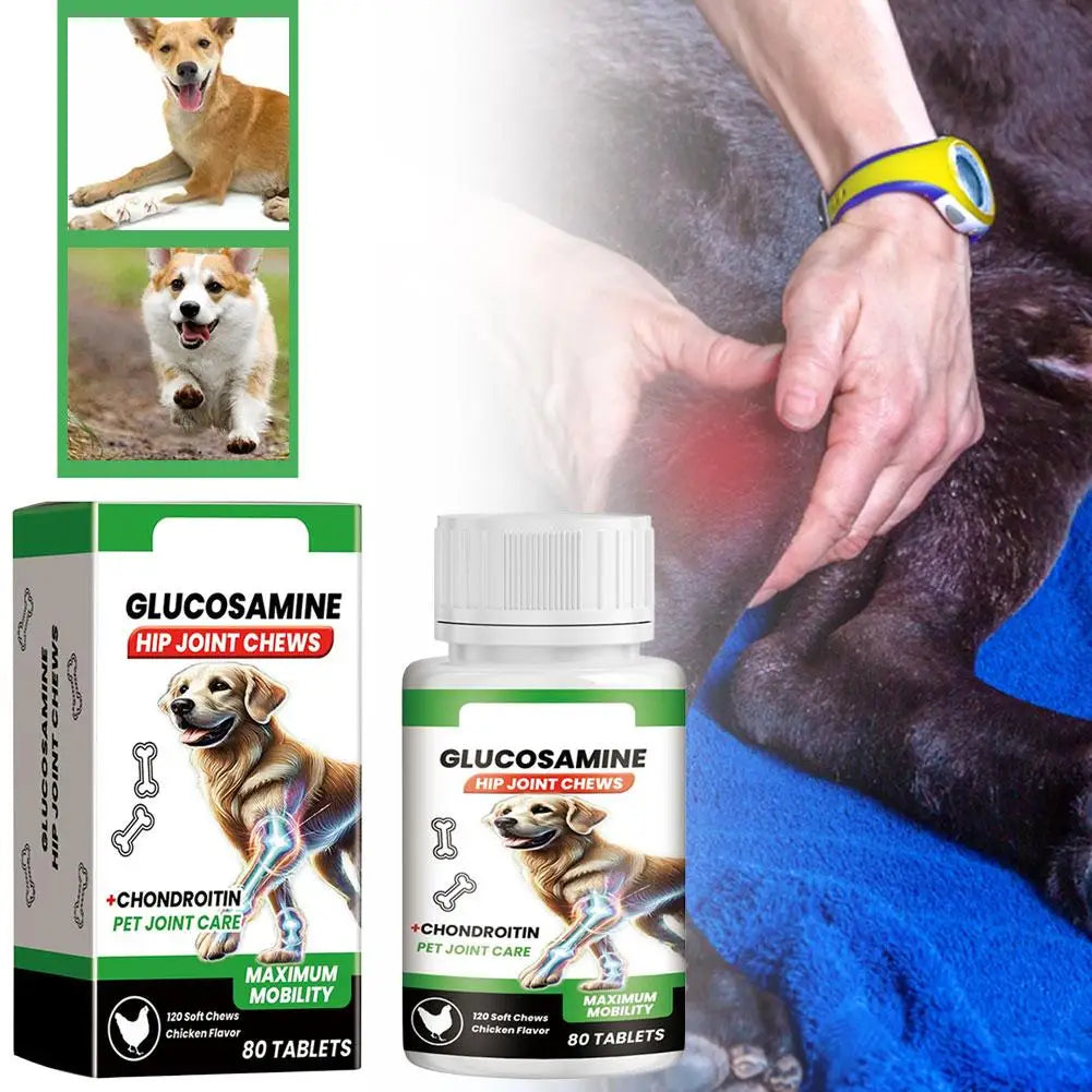 Hip & Joint Support Chews for Dogs — Glucosamine & Chondroitin | 80 Count