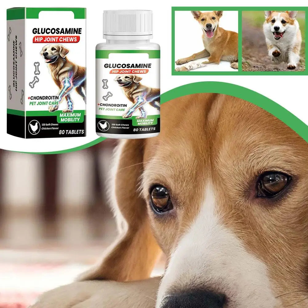 Hip & Joint Support Chews for Dogs — Glucosamine & Chondroitin | 80 Count
