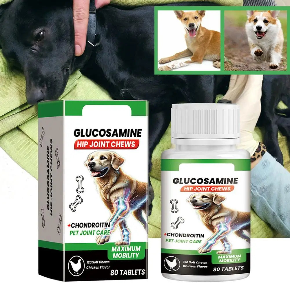 Hip & Joint Support Chews for Dogs — Glucosamine & Chondroitin | 80 Count
