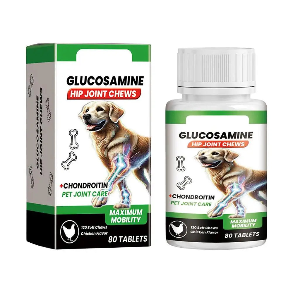 Hip & Joint Support Chews for Dogs — Glucosamine & Chondroitin | 80 Count