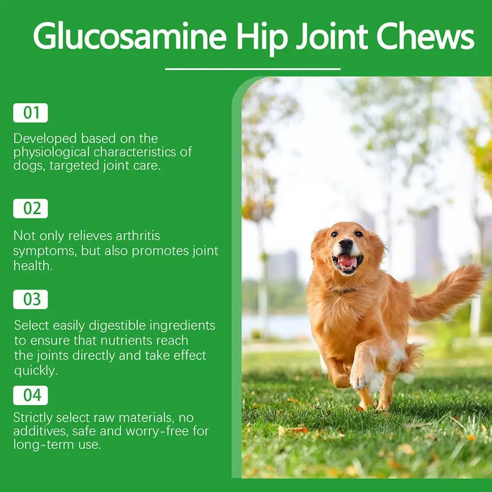 Hip & Joint Support Chews for Dogs — Glucosamine & Chondroitin | 80 Count