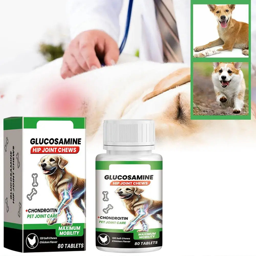 Hip & Joint Support Chews for Dogs — Glucosamine & Chondroitin | 80 Count