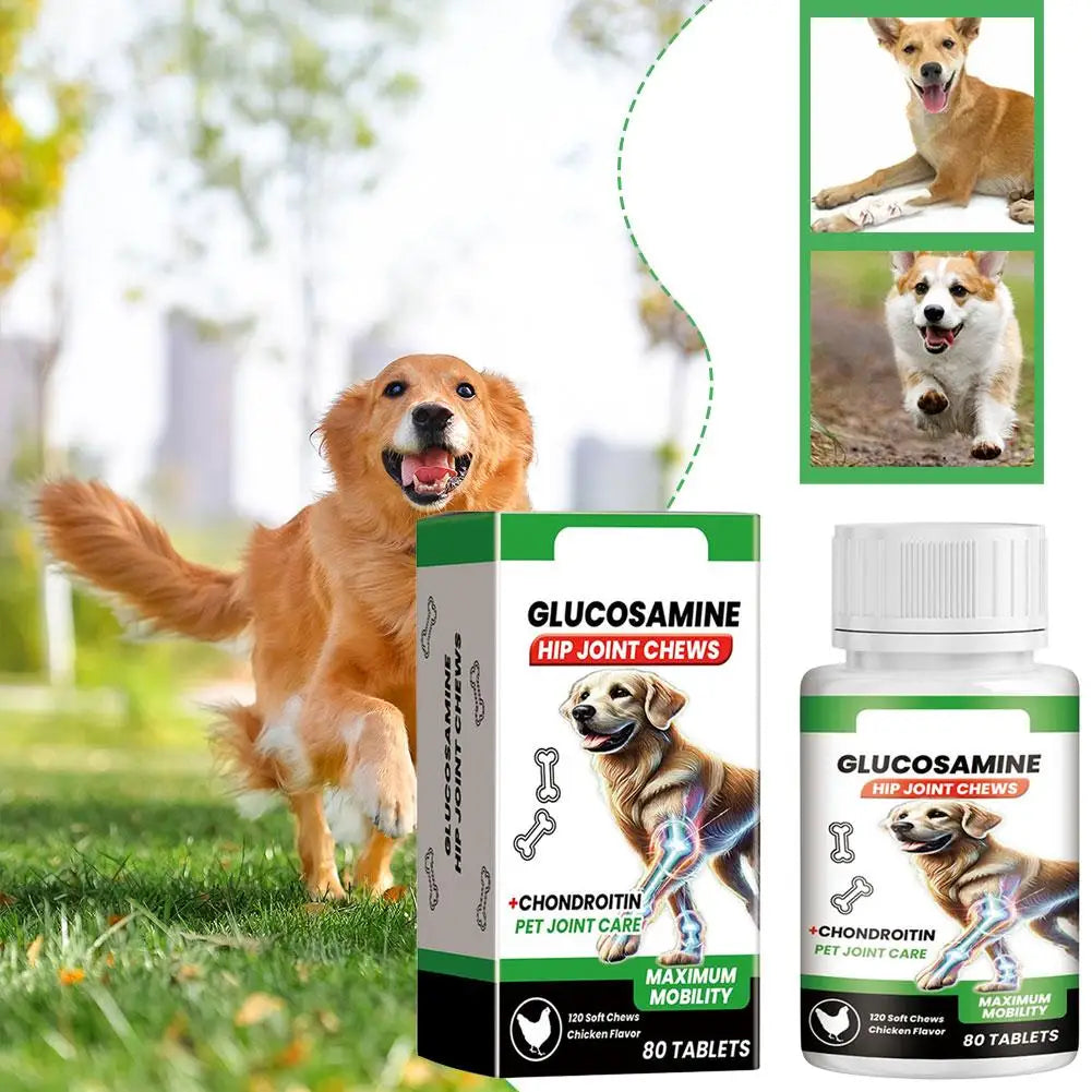 Hip & Joint Support Chews for Dogs — Glucosamine & Chondroitin | 80 Count